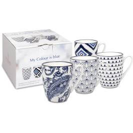 4er-Set Becher My colour is blue im Geschenkkarton 4er-Set Becher My colour is blue im Geschenkkarton