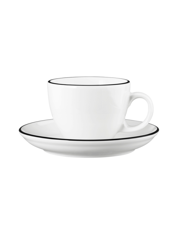 Modern Life Cappuccinotasse 0,22 l mit Untertasse Black Line