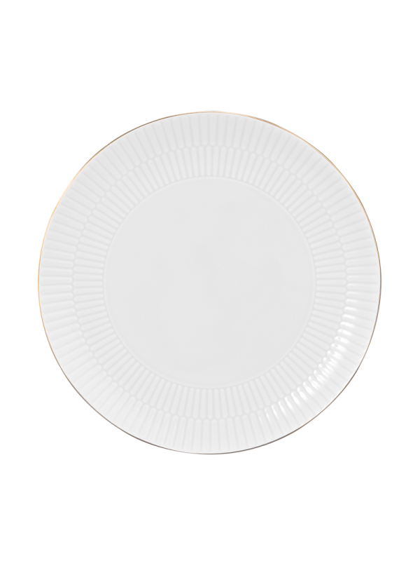 Amina Frühstücksteller rund 22,5 cm weiß/Goldrand
