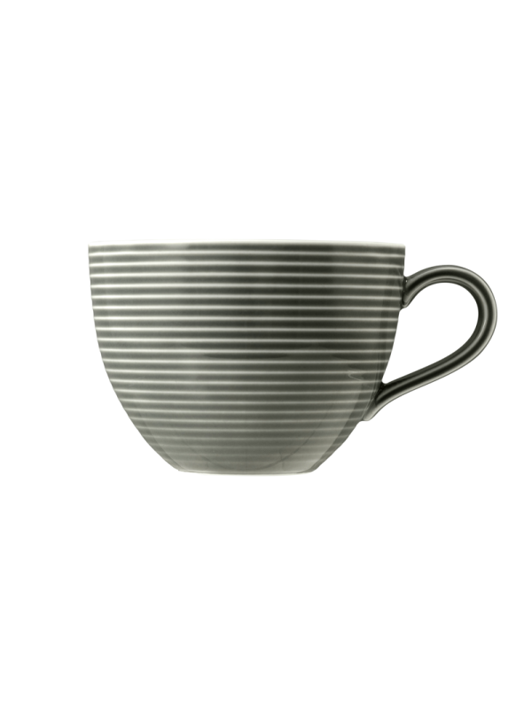 Beat Milchkaffeetasse 0,35 l mit Relief Color Glaze Perlgrau