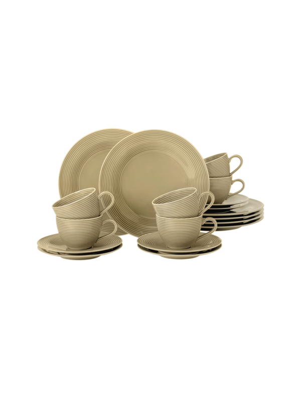 Kaffeeservice 18-teilig beige Color Glaze Beat