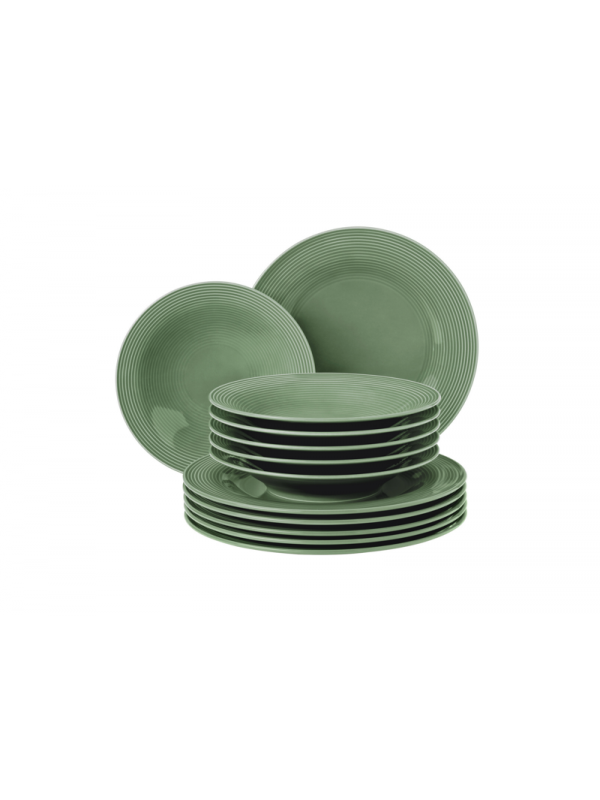 Tafelservice 12-teilig grün Color Glaze Beat