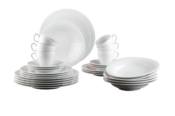 Seltmann Weiden Trio Kombiservice 30-teilig weiss uni