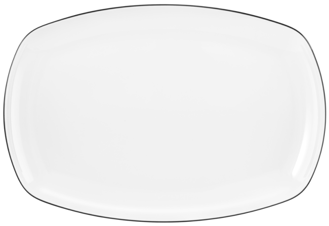 Seltmann Weiden Lido Servierplatte eckig 35x24cm black line