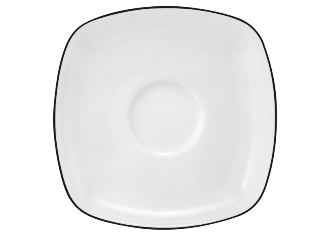 Seltmann Weiden Lido Teeuntertasse eckig 13 cm Black Line