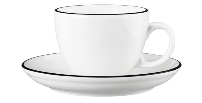 Seltmann Weiden Modern Life Cappuccinotasse 0,22 l mit Untertasse Black Line