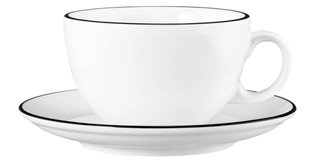 Seltmann Weiden Modern Life Milchkaffeetasse 0,37 l mit Untertasse Black Line