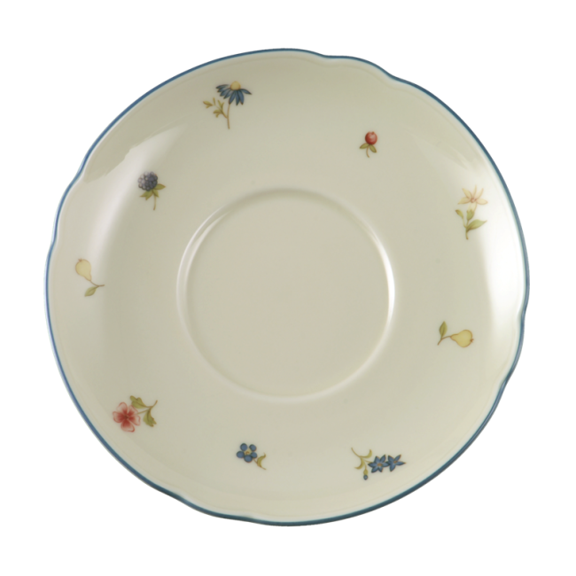 Seltmann Weiden Marie-Luise Untertasse zur Suppentasse 16 cm Streublume blauer Rand