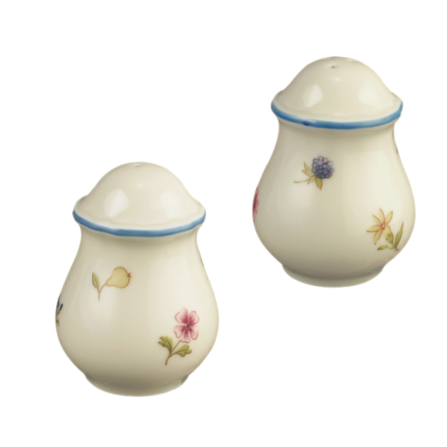 Seltmann Weiden Marie-Luise Garnitur Salz und Pfeffer Streublume blauer Rand