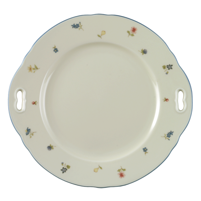 Seltmann Weiden Marie-Luise Kuchenplatte mit Griff 27 cm Streublume blauer Rand