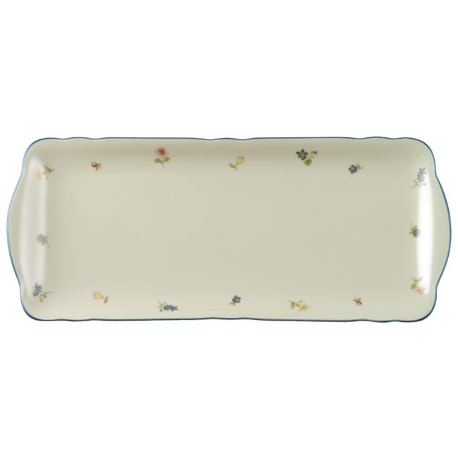 Seltmann Weiden Marie-Luise Kuchenplatte eckig 35 cm Streublume blauer Rand