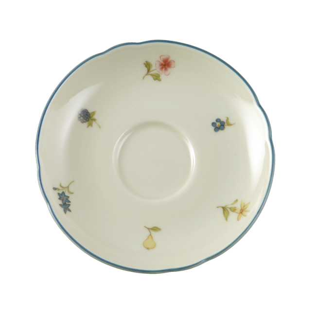 Seltmann Weiden Marie-Luise Untertasse zur Moccatasse 12 cm Streublume blauer Rand