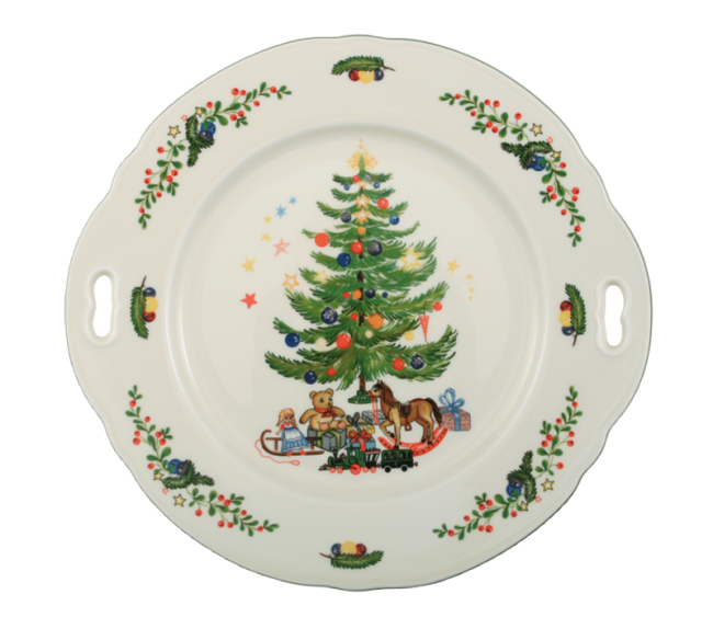 Seltmann Weiden Marie-Luise Kuchenplatte mit Griff 27 cm Weihnachten