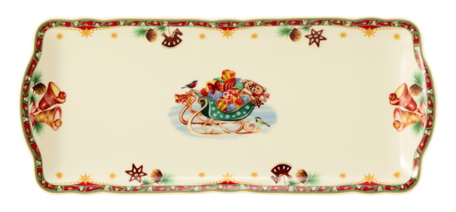 Seltmann Weiden Marie-Luise Kuchenplatte eckig 34,5x15 cm Weihnachtsnostalgie