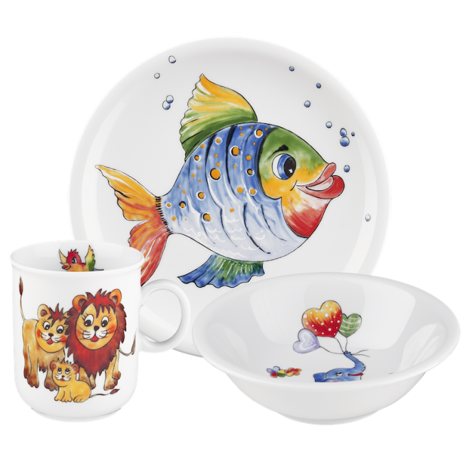 Seltmann Weiden Compact Kinder-Satz 3-teilig Bunte Tierwelt