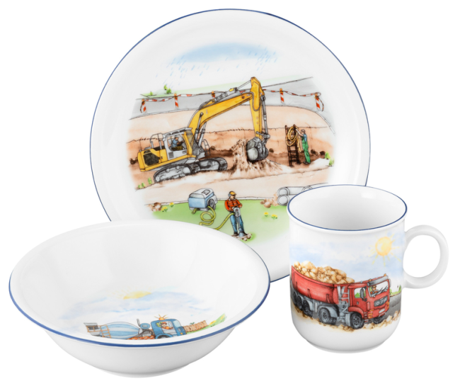 Seltmann Weiden Compact Kinder-Set 3-teilig Auf der Baustelle