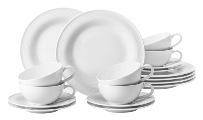 Seltmann Weiden Beat Teeservice 18-teilig groß weiß