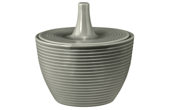 Seltmann Weiden Beat Zuckerdose 0,27 l mit Relief Color Glaze Perlgrau