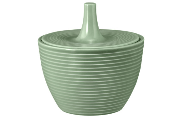 Seltmann Weiden Beat Zuckerdose 0,27 l mit Relief Color Glaze Salbeigrün