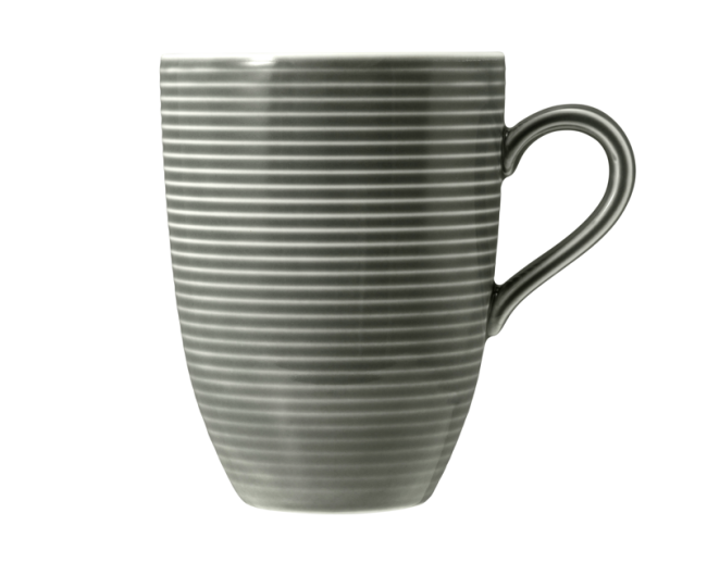 Seltmann Weiden Beat Becher mit Henkel 0,35 l mit Relief Color Glaze Perlgrau