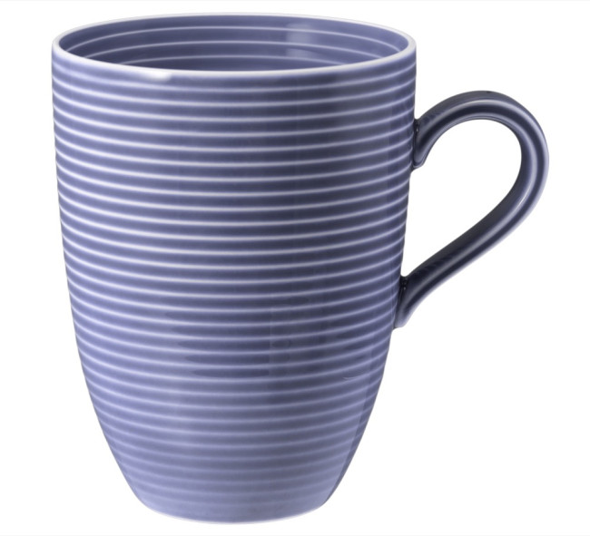 Seltmann Weiden Beat Becher mit Henkel 0,35 l mit Relief Color Glaze Fliederblau