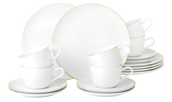 Seltmann Weiden Liberty Kaffeeservice 18-teilig Goldrand