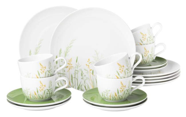 Seltmann Weiden Liberty Kaffeeservice 18-teilig Meadow Grasses green