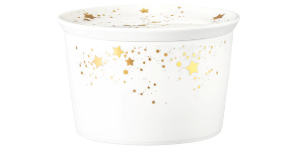 Seltmann Weiden Liberty Schale rund mit Deckel 14x9 cm Golden Stars