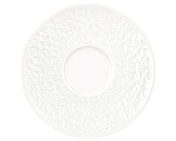 Seltmann Weiden Nori-Home Kombi-Untertasse groß 16,5 cm Relief breit weiß