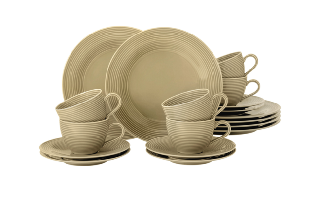 Seltmann Weiden Beat Kaffeeservice 18-teilig Color Glaze Sandbeige