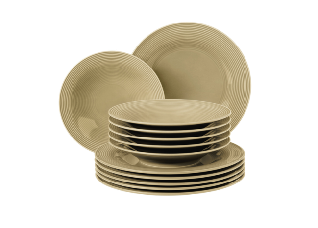 Seltmann Weiden Beat Tafelservice 12-teilig Color Glaze Sandbeige