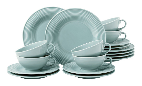 Seltmann Weiden Beat Teeservice 18-teilig klein color glaze Arktisblau