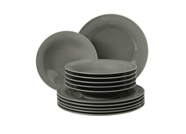 Seltmann Weiden Beat Tafelservice 12-teilig Color Glaze Perlgrau