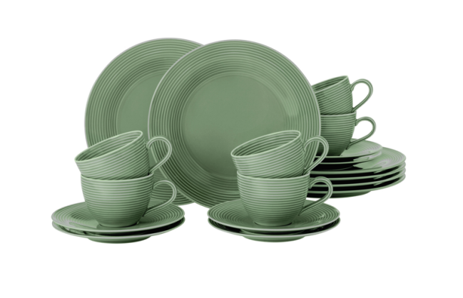 Seltmann Weiden Beat Kaffeeservice 18-teilig Color Glaze Salbeigrün
