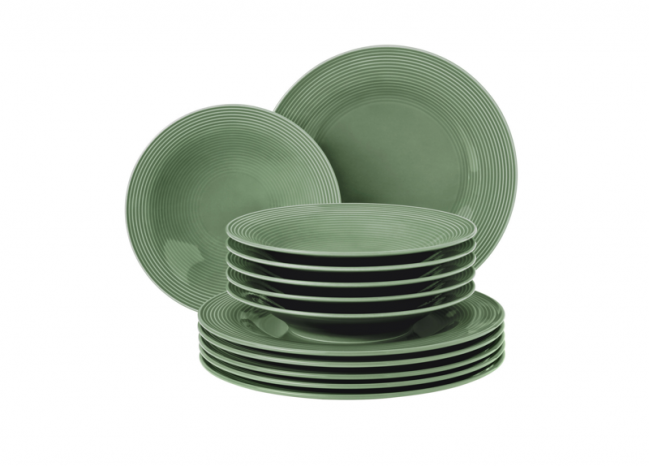 Tafelservice 12-teilig grün Color Glaze Beat