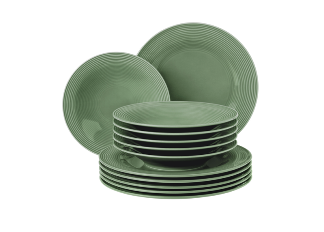 Seltmann Weiden Beat Tafelservice 12-teilig Color Glaze Salbeigrün