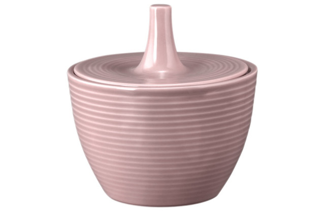 Seltmann Weiden Beat Zuckerdose 0,27 l mit Relief Color Glaze Altrosa