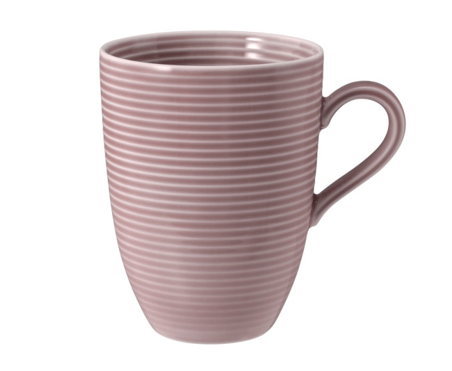 Seltmann Weiden Beat Becher mit Henkel 0,35 l mit Relief Color Glaze Altrosa