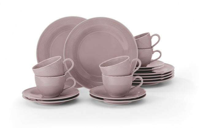 Seltmann Weiden Beat Kaffeeservice 18-teilig Color Glaze Altrosa