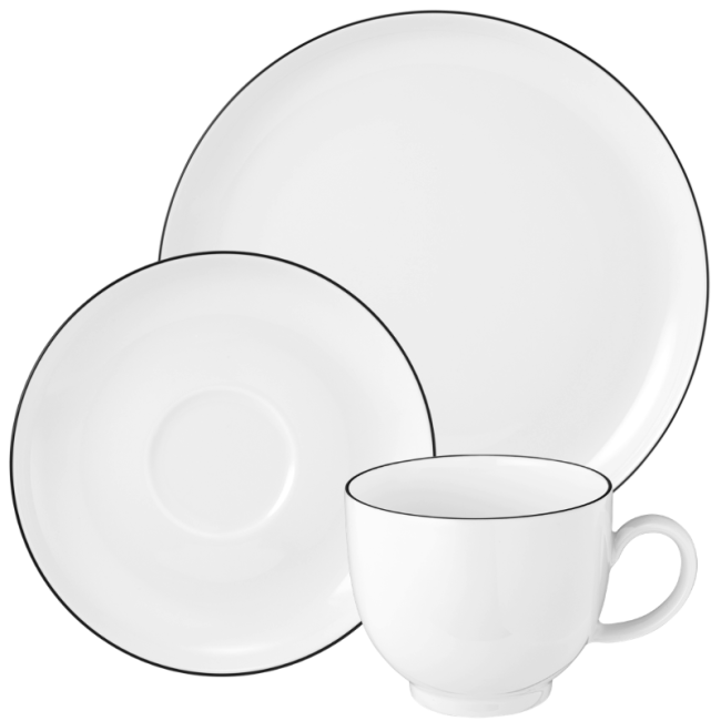 Seltmann Weiden Lido Kaffeeservice 18-tlg. Black Line