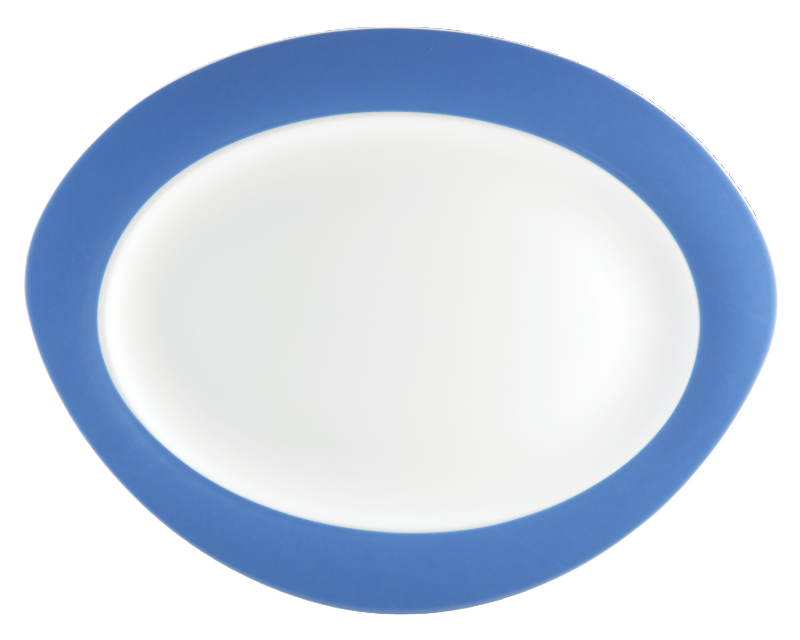 Trio Platte oval 35 cm Blau