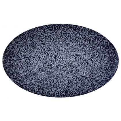 Life Servierplatte oval 40x26 cm Molecule Denim Blue