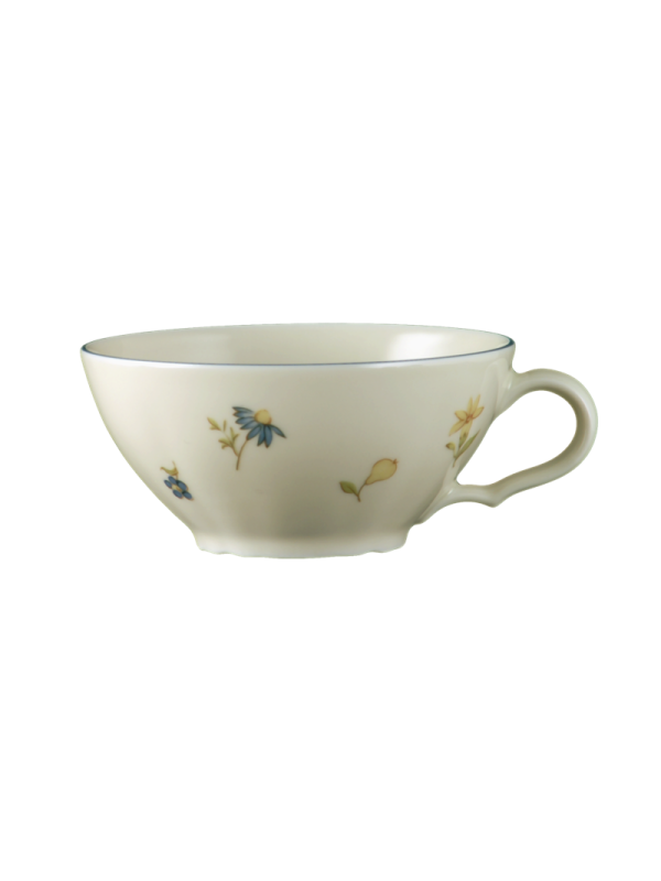 Marie-Luise Teetasse 0,14 l Streublume blauer Rand