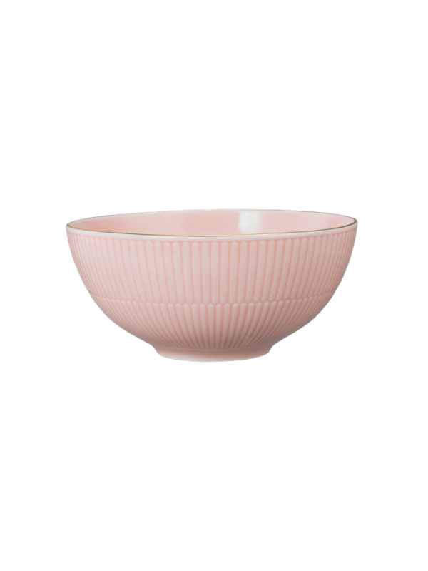 Amina Schüssel rund 21,5 cm rosé/Goldrand