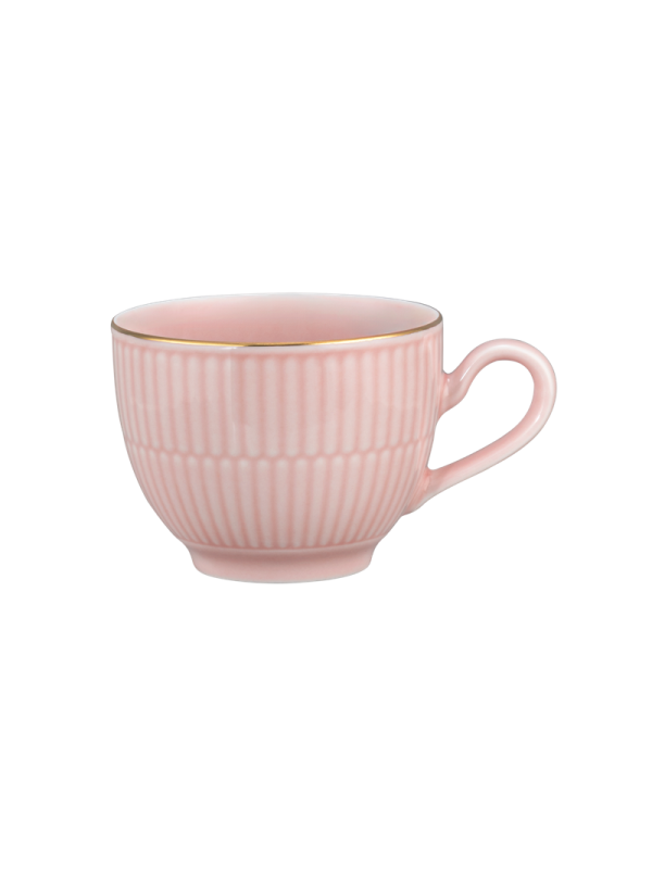 Amina Kaffeetasse 0,25 l rosé/Goldrand