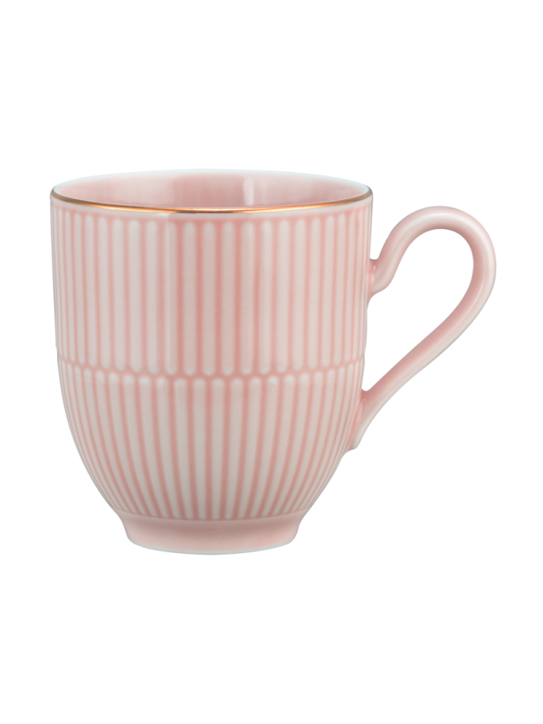 Amina Becher mit Henkel 0,35 l rosé/Goldrand