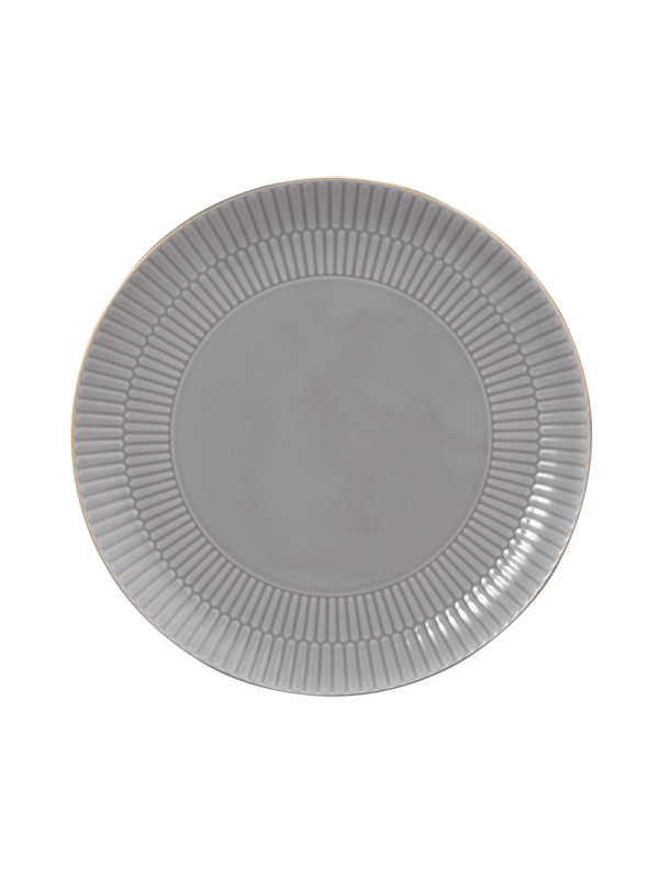 Amina Frühstücksteller rund 22,5 cm silbergrau/Goldrand