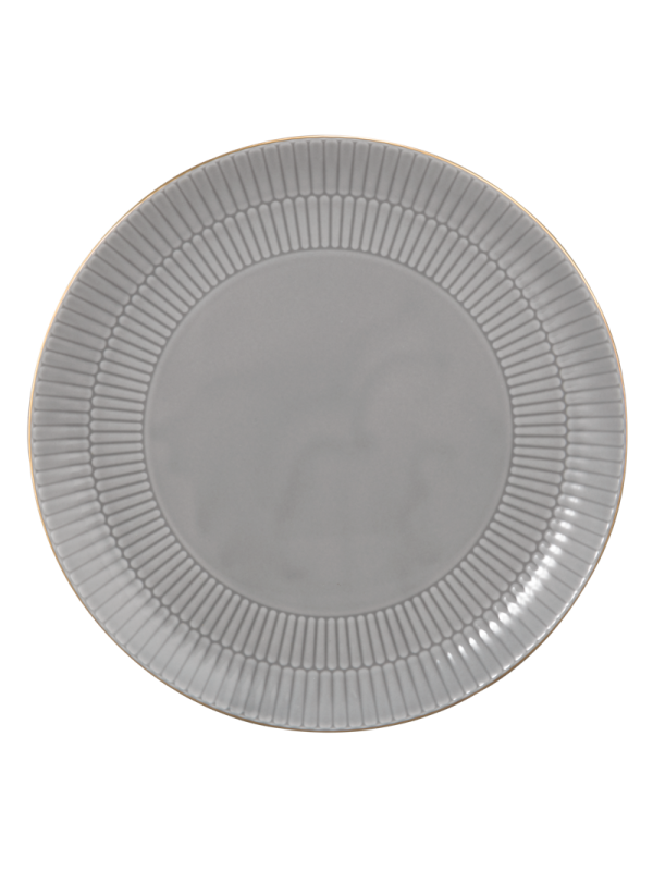 Amina Speiseteller rund 27,5 cm silbergrau/Goldrand