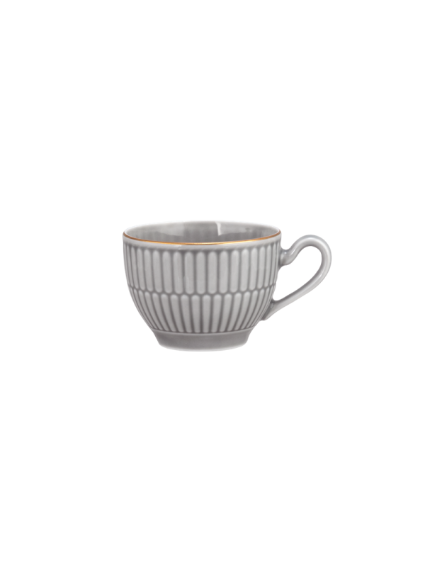 Amina Espressotasse 0,10 l silbergrau/Goldrand