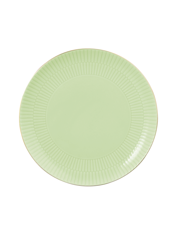 Amina Frühstücksteller rund 22,5 cm seladon/Goldrand